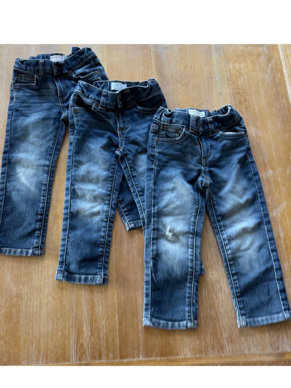 Toddler Boy - Size 2T - x3 Adjustable Waist Blue Jeans